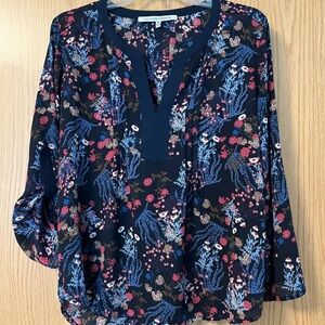 Collective Concepts Blue 3/4 Sleeve Relaxed Blouse